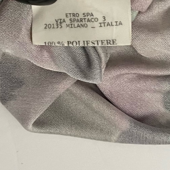 ETRO Green Purple Floral Abstract Printed 3/4 Sleeve Knee Length Dress - Picture 12 of 13